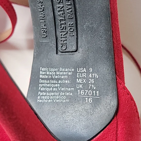 Christian Siriano Red Suede Pumps Size 9 - Picture 6 of 8